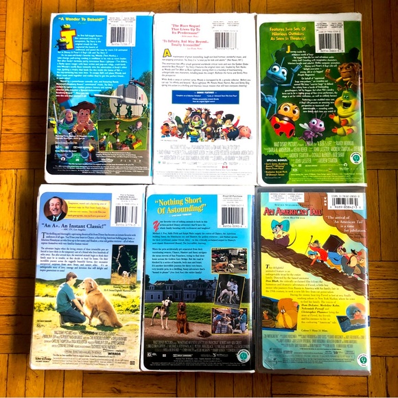 6 Classic VHS 🍿Toy Story 1&2, Homeward Bound 1&2, Bugs Life and American Tale - Picture 2 of 8